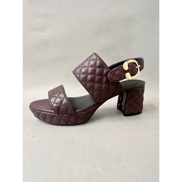 Aerosoles Camera Brown Leather Quilted Slingback Platform Sandal Size 10 NWT New